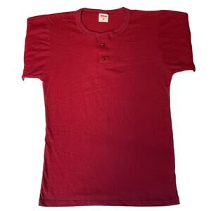 Wilson Women Sport Shirt size M Red Short Sleeve Heavy Duty Stretch Made In USA